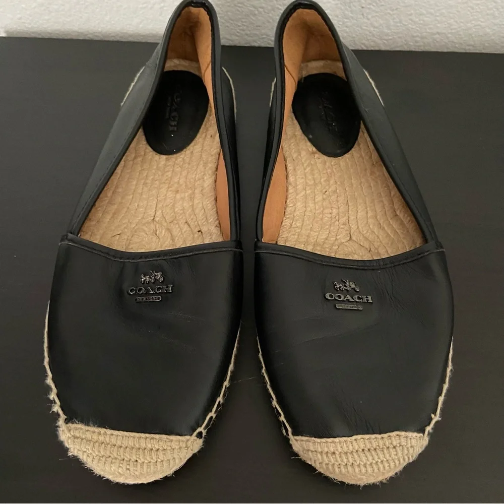 Coach Womens Rhodelle Soft Lambskin Leather Espadrille Flat Loafer Slip On